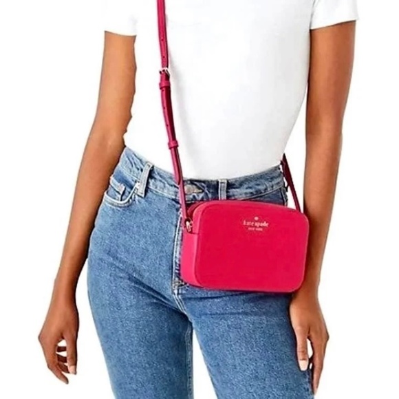 Kate Spade Staci Mini Camera Bag Crossbody, Pink Ruby, NEW WITH TAGS - Picture 2 of 13